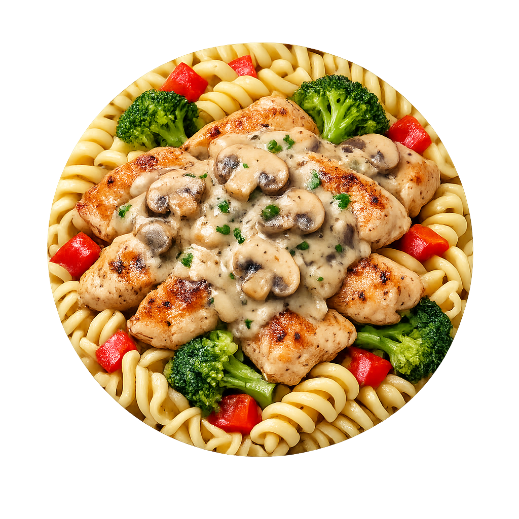 Pollo en salsa de champiñones