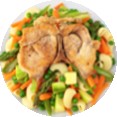 Pasta con filete de pollo