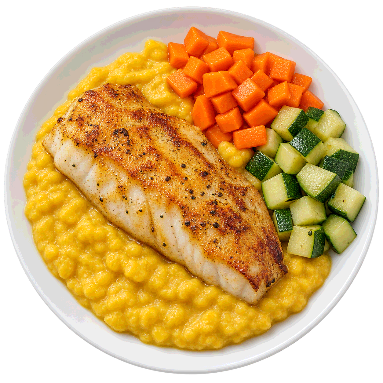 Filete de pescado sobre pepián de choclo