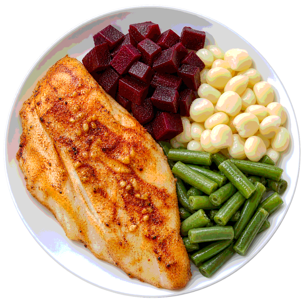 Filete de pescado dorado al ajo y páprika