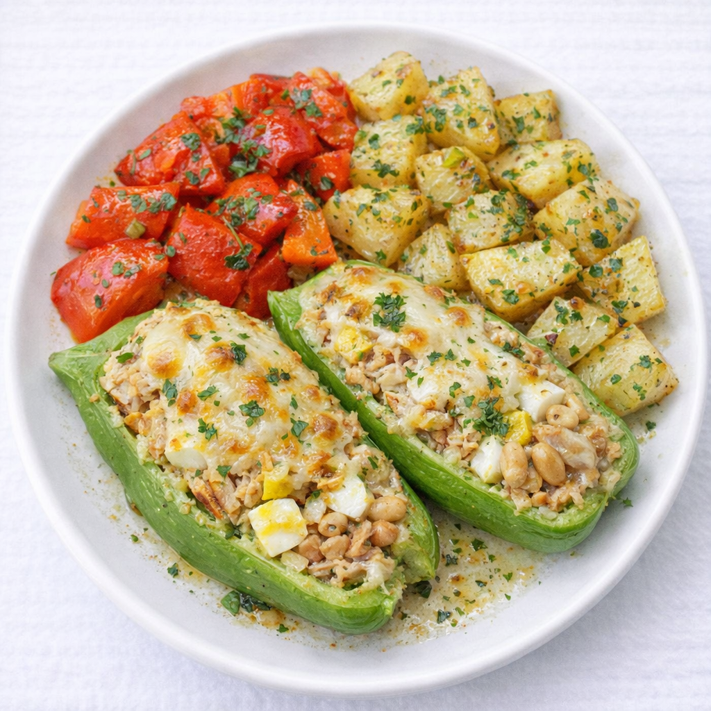 Caigua rellena de pollo