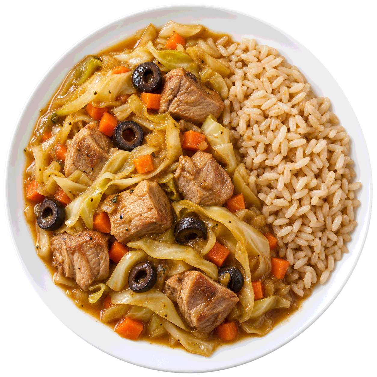 Guiso criollo de cerdo con arroz integral